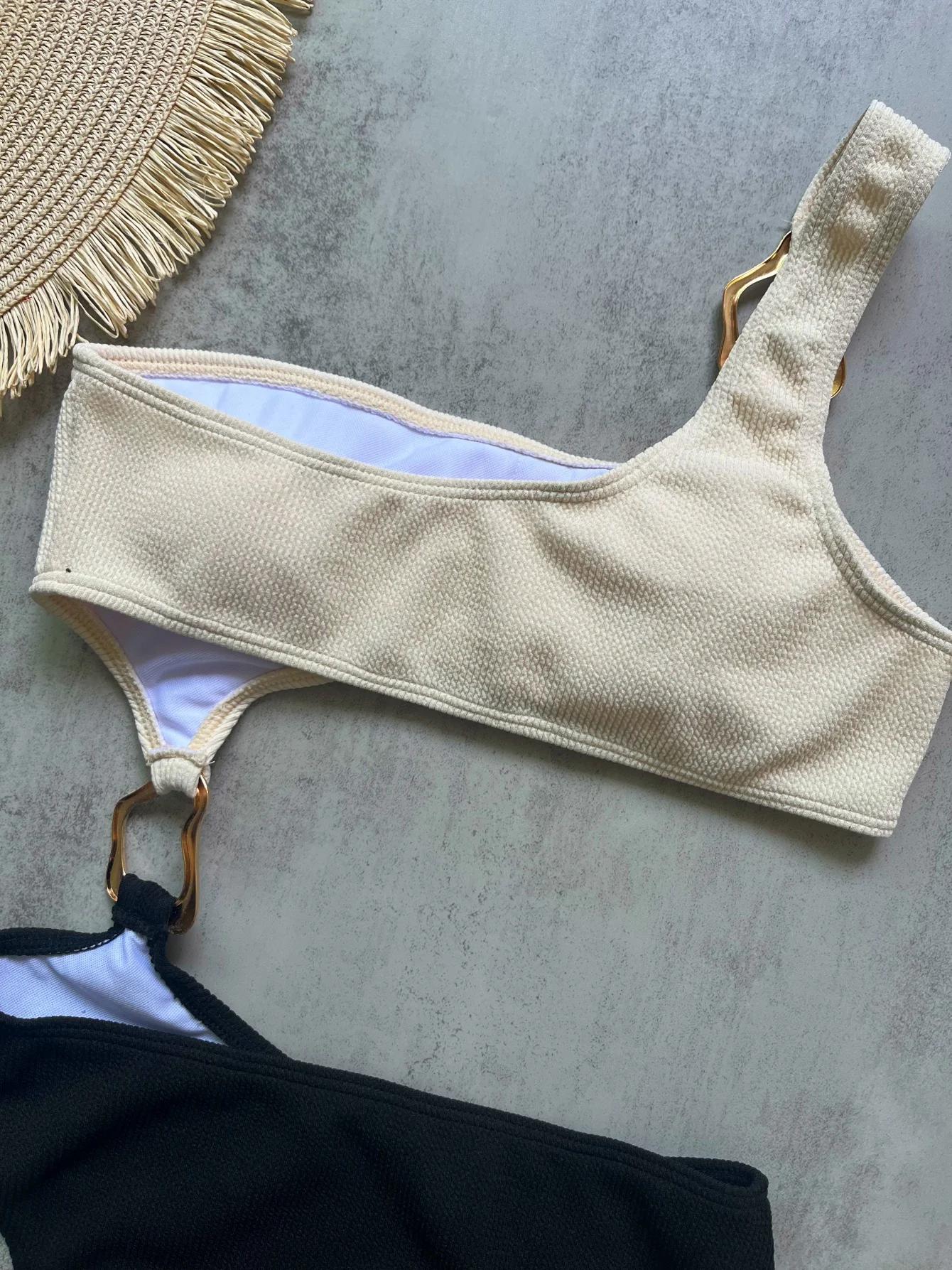 Nouveau épissage asymétrique une épaule une pièce maillot de bain femmes maillots de bain femme anne
