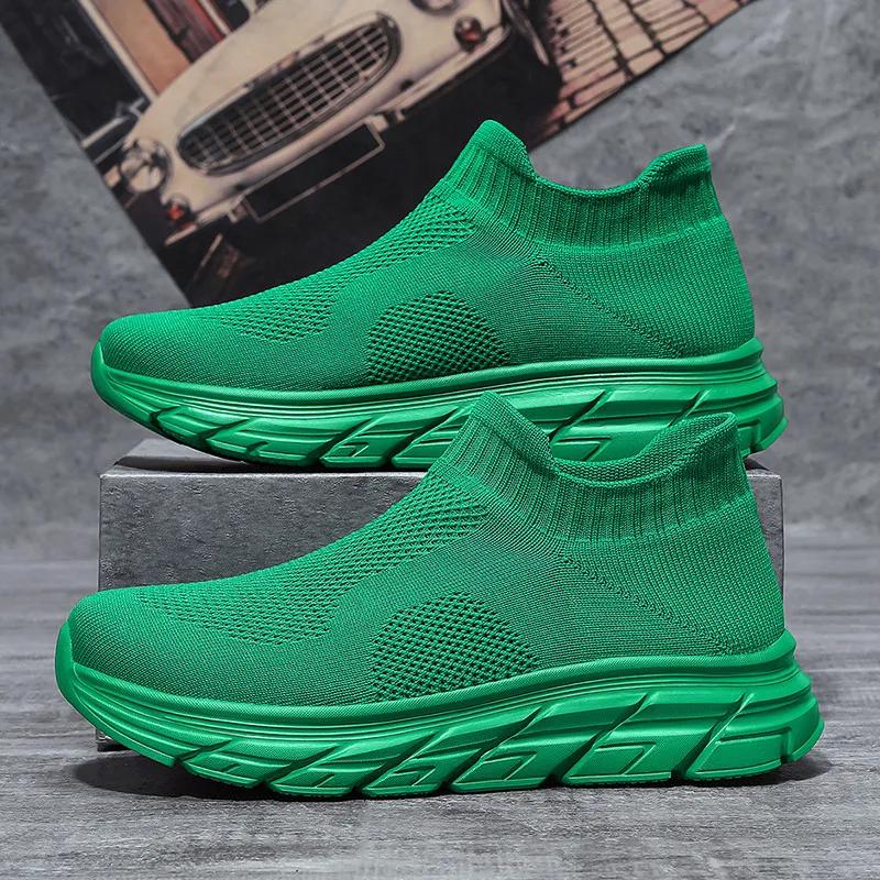 Baskets respirantes à enfiler pour hommes et femmes, chaussures de jogging, chaussettes légères, bas