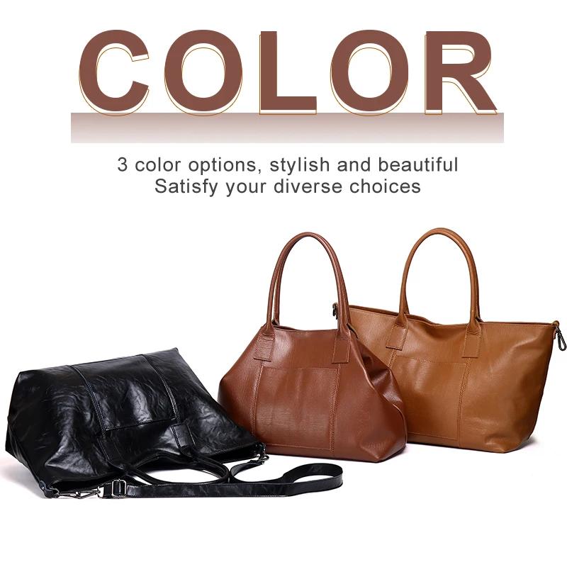 Sac fourre-tout élégant en cuir pour femme, cuir de vache véritable, extensible, 14-25 ", pour ordin