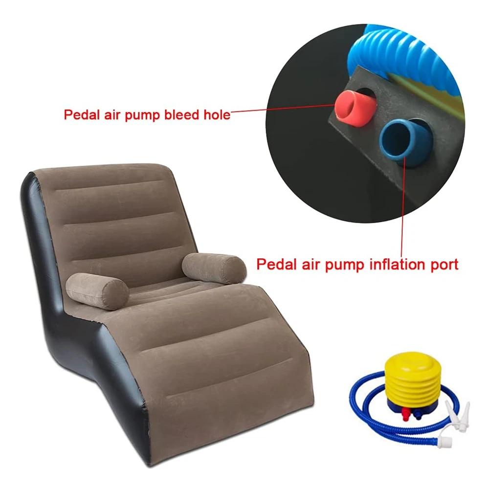 Canapé paresseux pliant, chaise longue gonflable, plis épais et durables, chaise longue de jeu compa