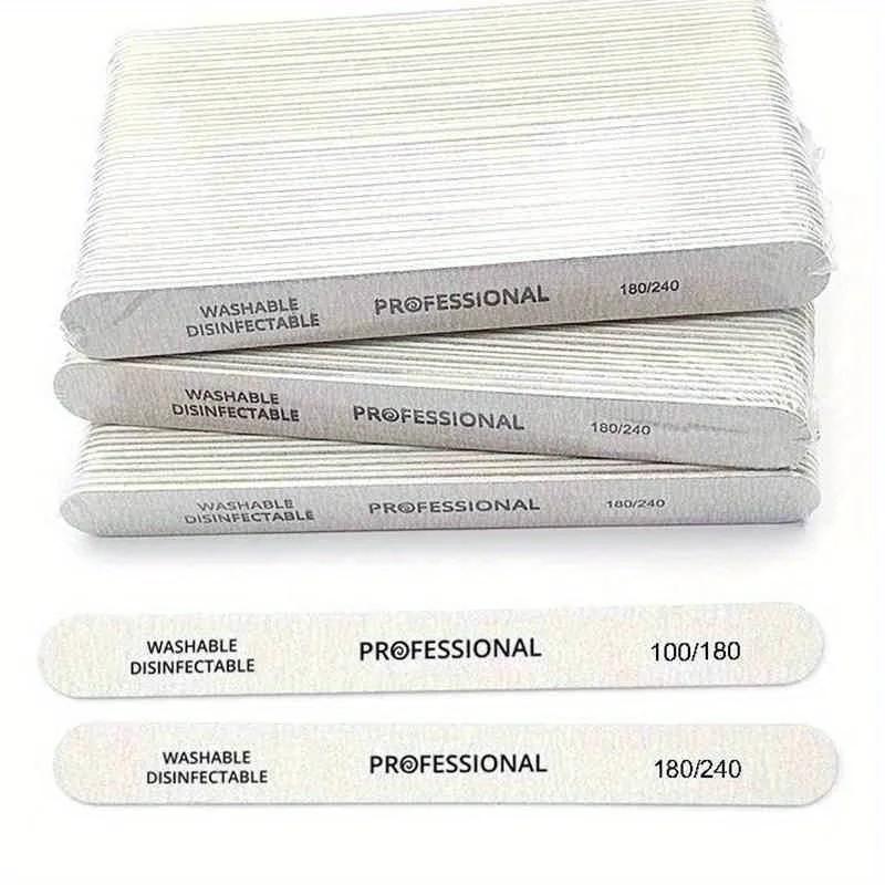 10/25/50 pièces lime à ongles 100/180/240 bloc tampon de ponçage en bois pédicure manucure UV Gel ve