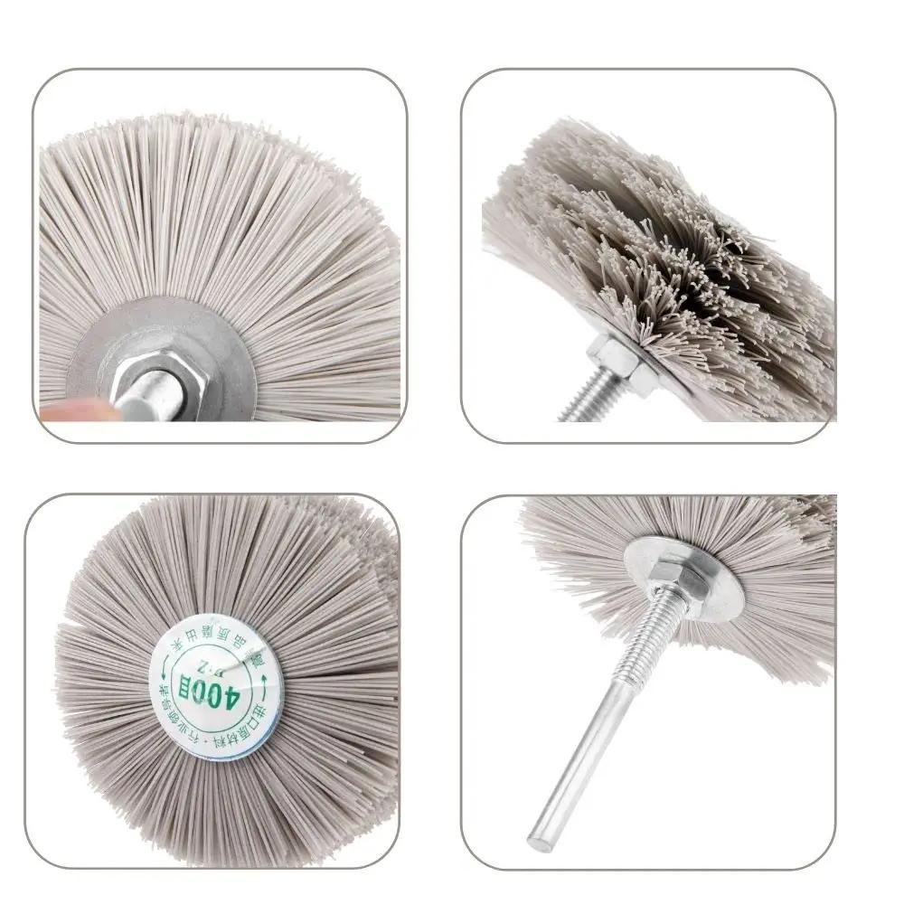 Tête de meulage en fil abrasif en Nylon de 80mm, brosse de roue, perceuse électrique, brosse de poli