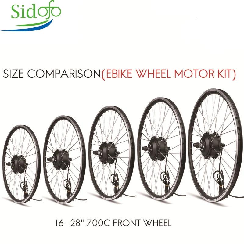 Kit de motorisation de vélo électrique, moteur intégré dans le moyeu de la roue avant/arrière, 36/48