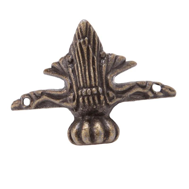 Coffre à bijoux en laiton Bronze Antique, boîte à meubles en bois, pieds décoratifs, protection d'an