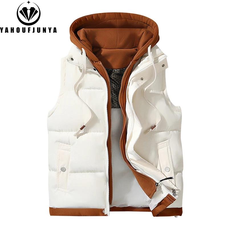 Hots automne hiver hommes en plein air coupe-vent épais chaud gilet hommes à capuche sans manches gi