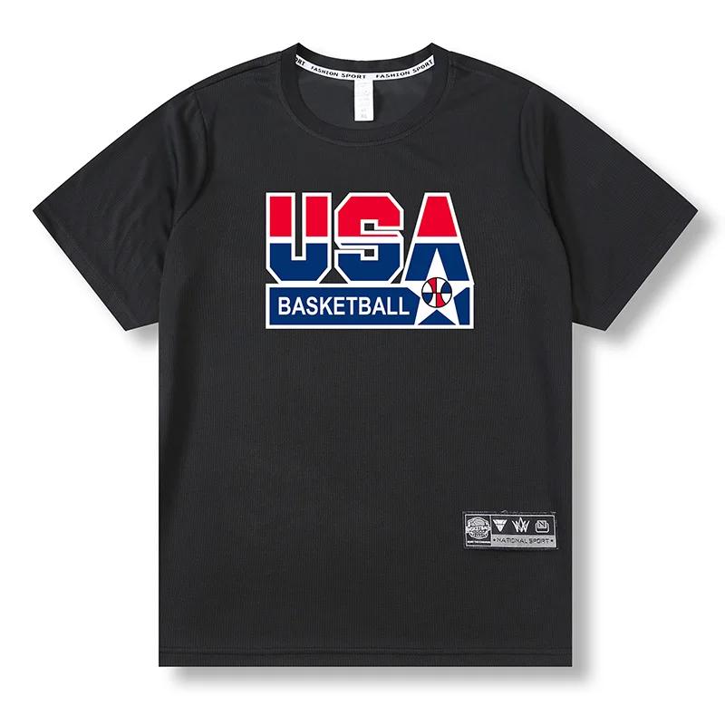 T-shirt manches courtes ample pour hommes - Fitness, musculation, séchage rapide été 2023
