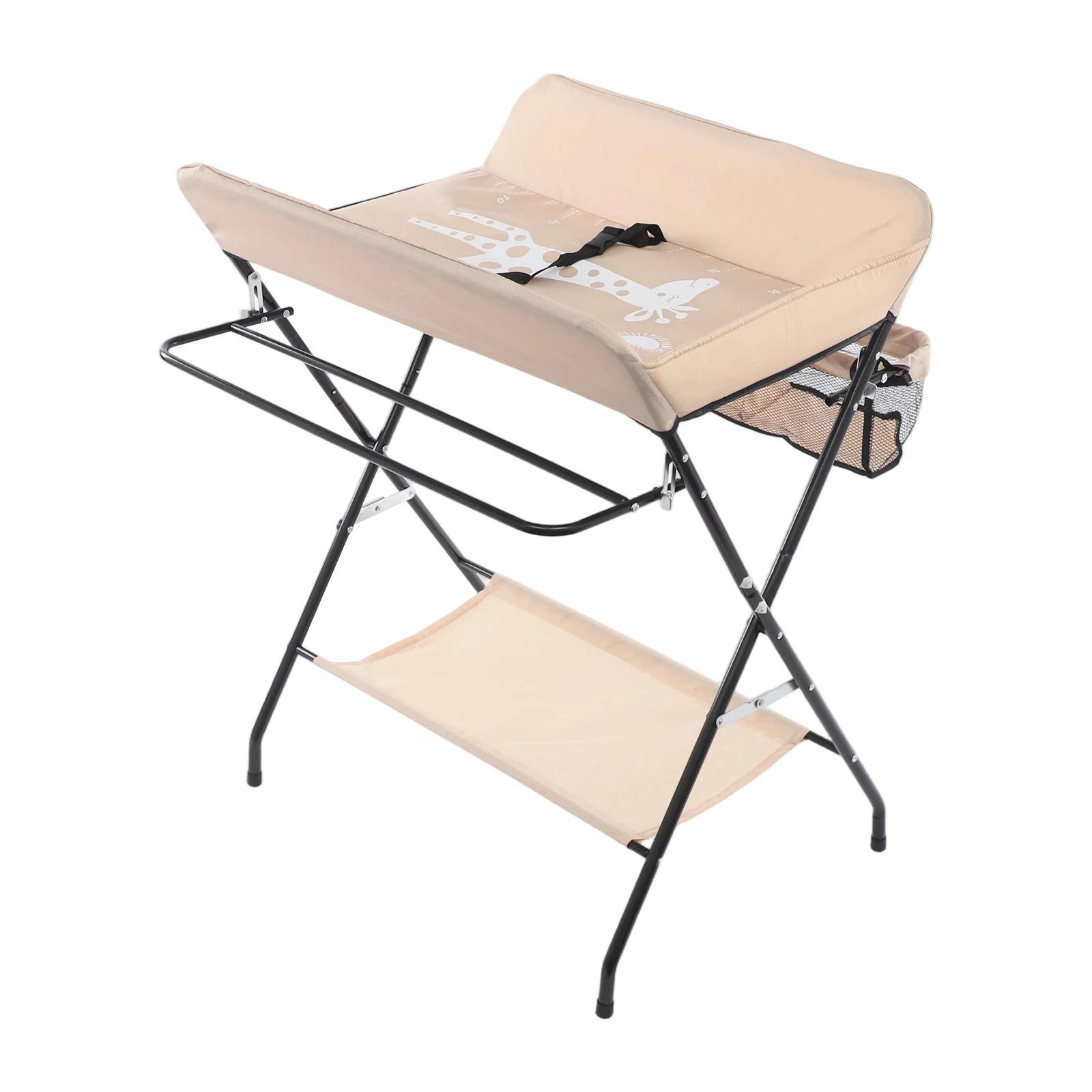 Table à langer portable, station à couches pliable pour bébé avec rangement, plateau 80x63cm pour no