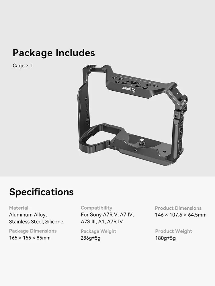 SmallRig – poignée de Cage de caméra, trous d'extension de 1/4 pouces, chaussure froide pour Sony A7