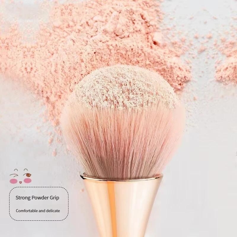 Pinceau de maquillage en éventail doré Rose, brosse cosmétique, brosse à poudre libre, brosse de sur