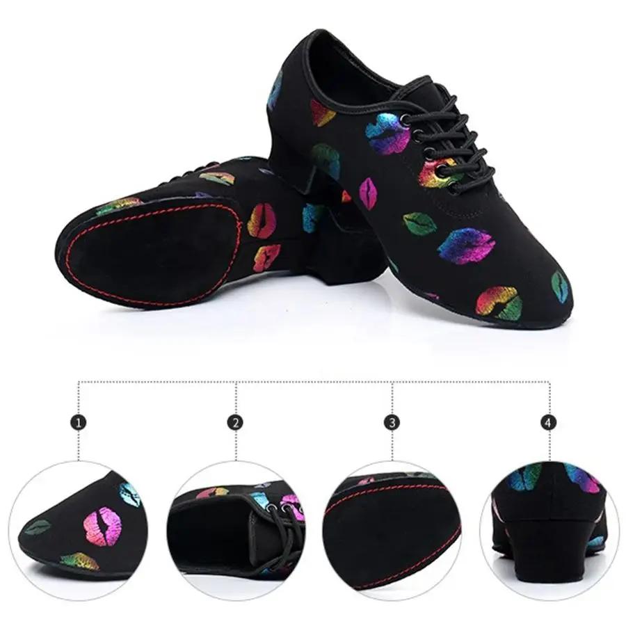 Chaussures de danse pour femmes, chaussures de danse Jazz pour salle de bal, Salsa latine, talons ha