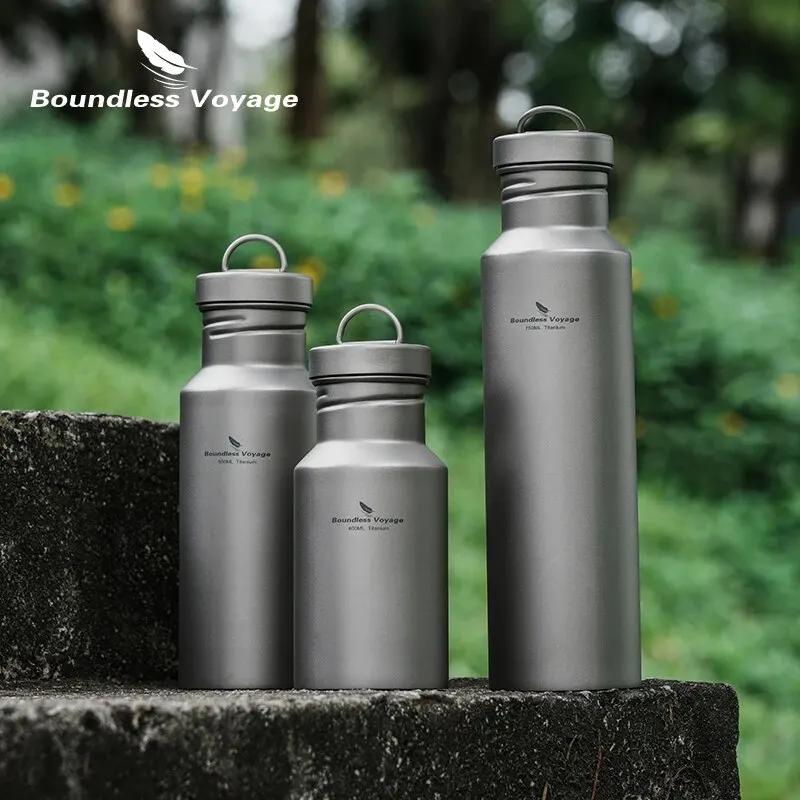 Bouteille d'eau en titane Voyage sans limites avec couvercle, bouteille de Sport réutilisable anti-f