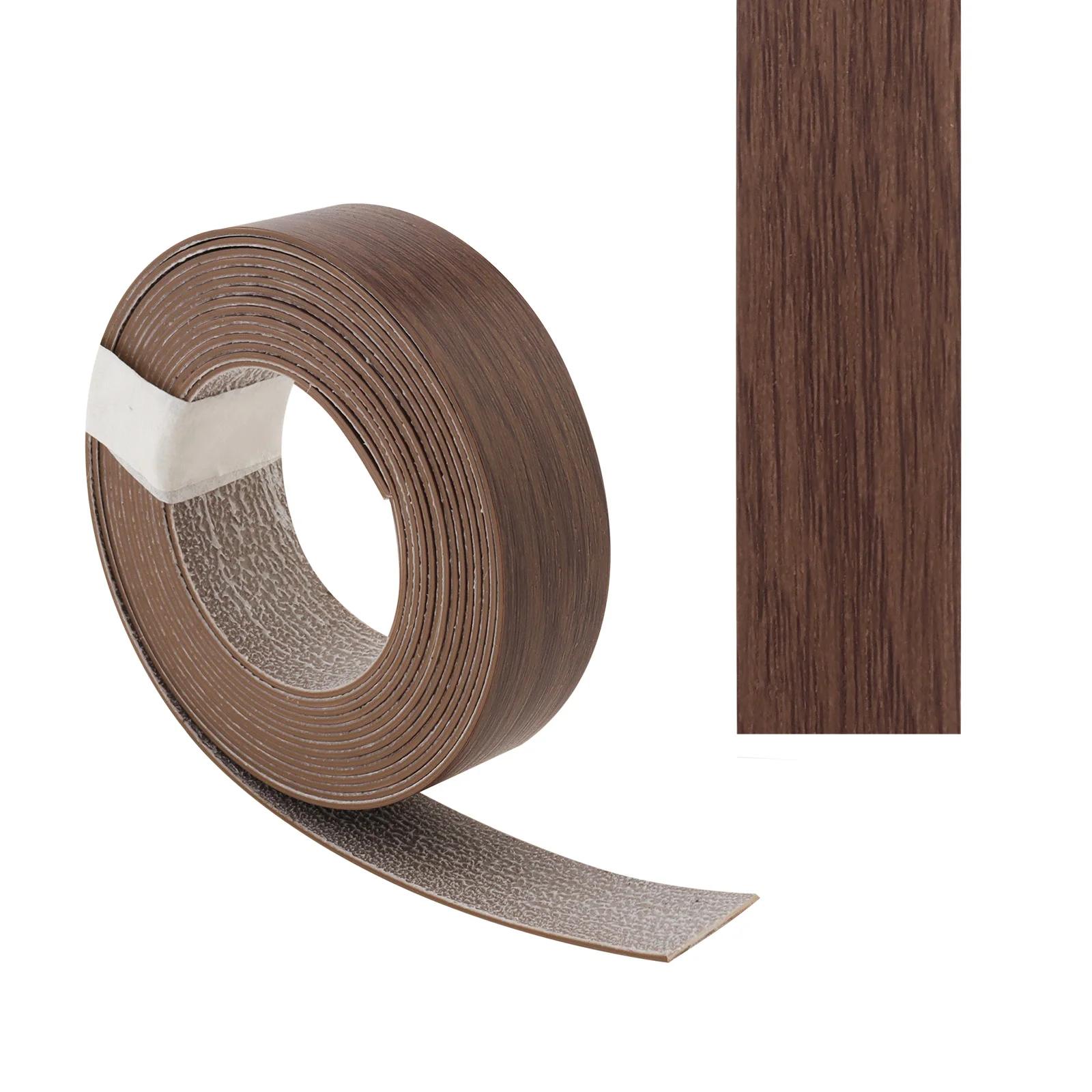 Bordure adhésive thermofusible en PVC, grain de bois foncé, 3M 7.6M 15.2M, bordure de placage pré-co