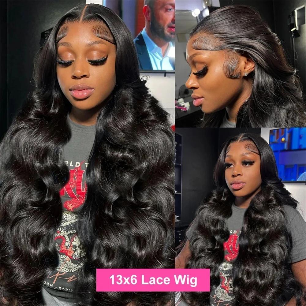 Perruque Lace Front Wig Body Wave naturelle sans colle, cheveux humains, pre-plucked MeltSkins, 6x4,