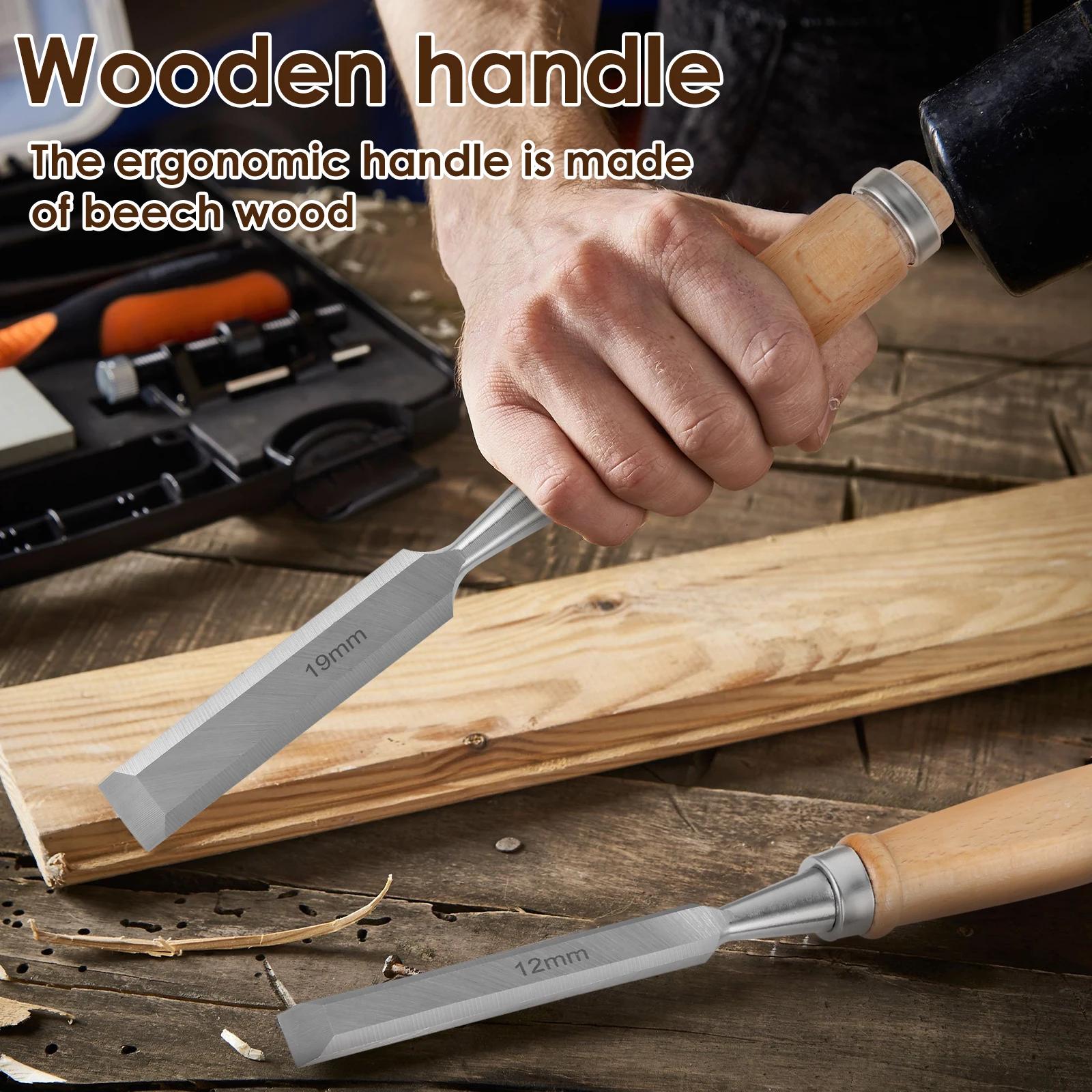 Jeu de ciseaux à bois tranchants en acier au Chrome-vanadium, avec poignées en hêtre, outils ergonom