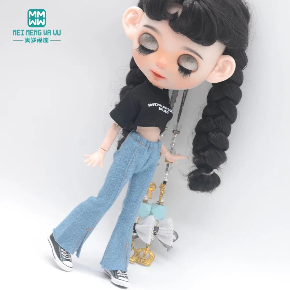 Blyth vêtements Azone OB22 OB24 accessoires de poupée mode court T noir blanc jean pantalon à carrea