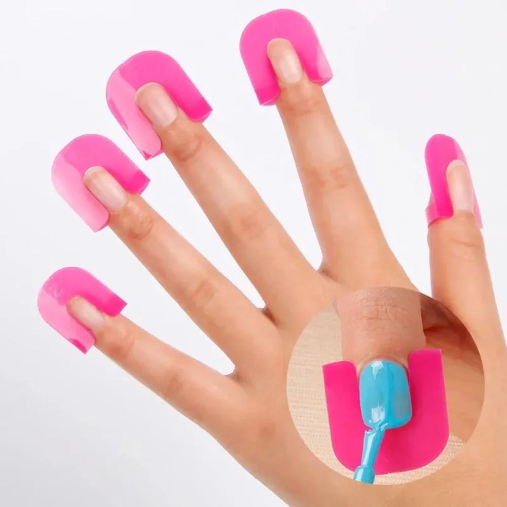 Bouclier de vernis en forme de courbe G, 26 pièces/ensemble, 10 tailles, protection des ongles, couv