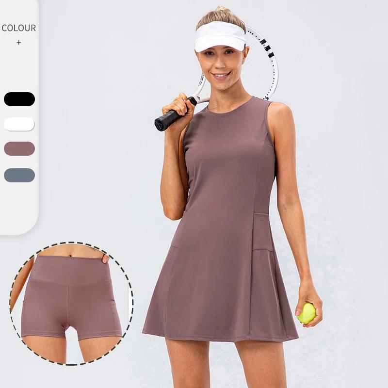 Robe de tennis avec short intégré pour femme ensemble sport fibrGolf avec poches pratique