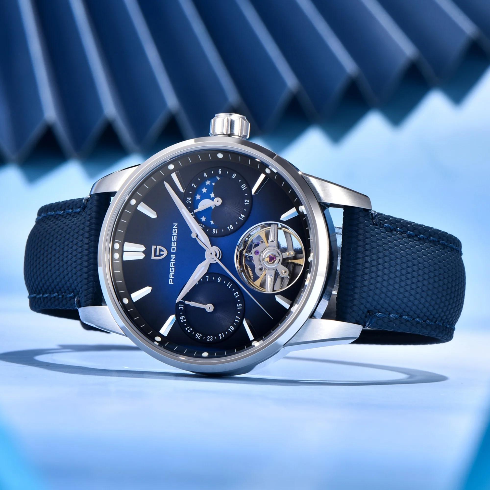 Montre mécanique pour homme PAGANI DESIGN 2026 E3255Y 41 mm, cristal saphir, acier inoxydable, calen