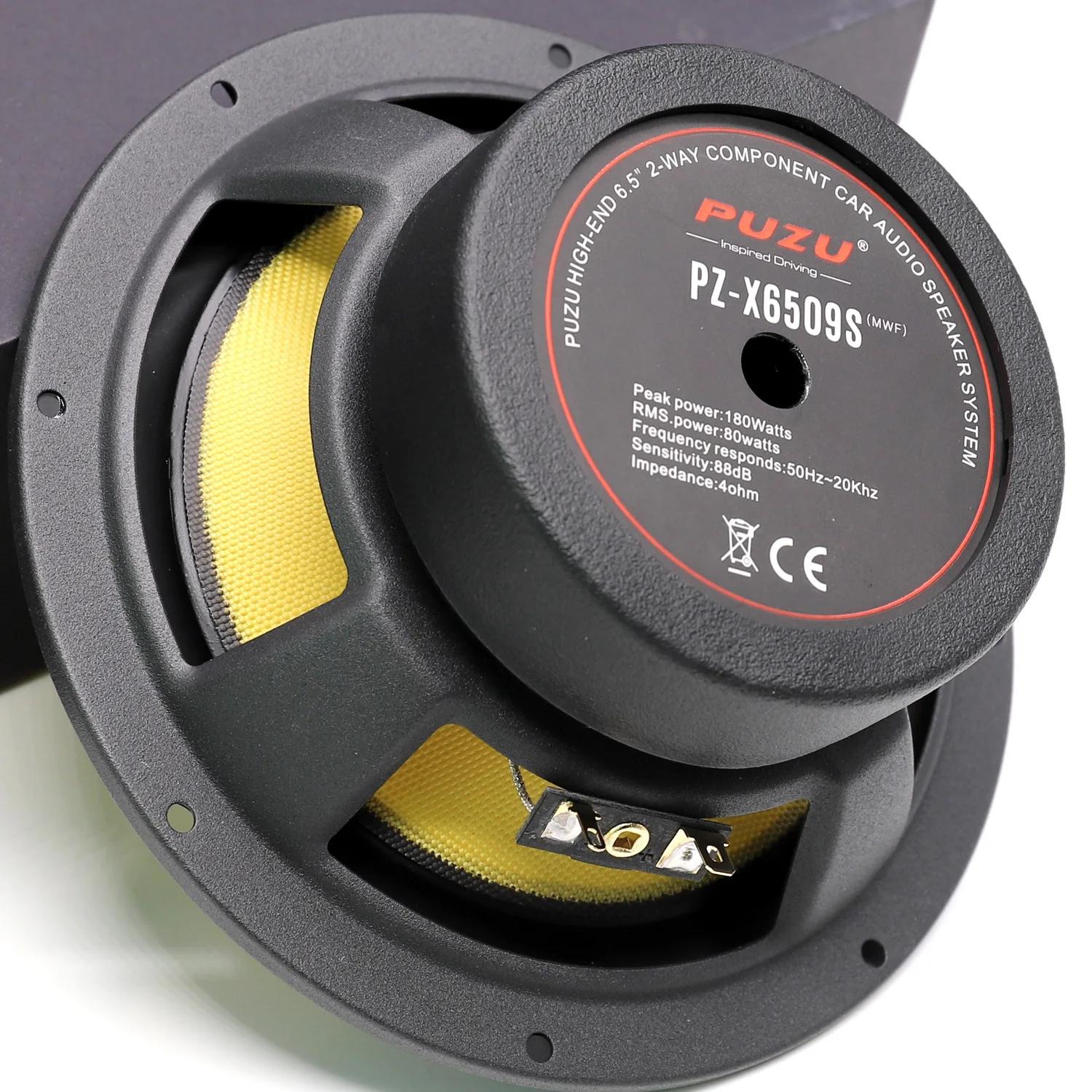 PUZU PZ-6509S 6.5 pouces fibre de verre cône sonore audio de voiture deux ensemble mort haut-parleur
