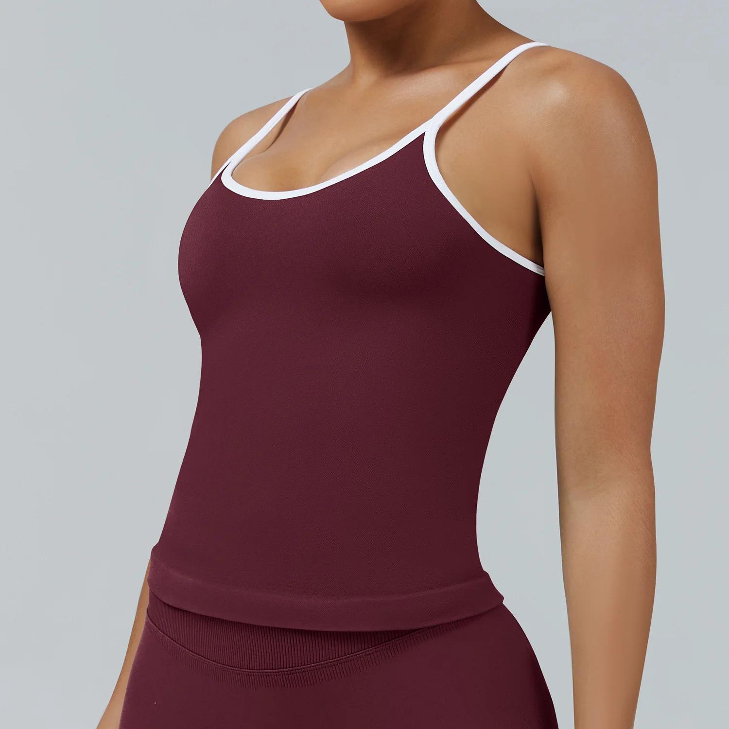 Soutien-gorge de sport haute performance pour femme, push-up, sans couture, respirant, pour fitness,
