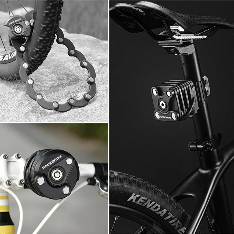 ROCKBROS antivol de vélo avec clés antivol de vélo haute sécurité antivol Portable vélo chaîne antiv