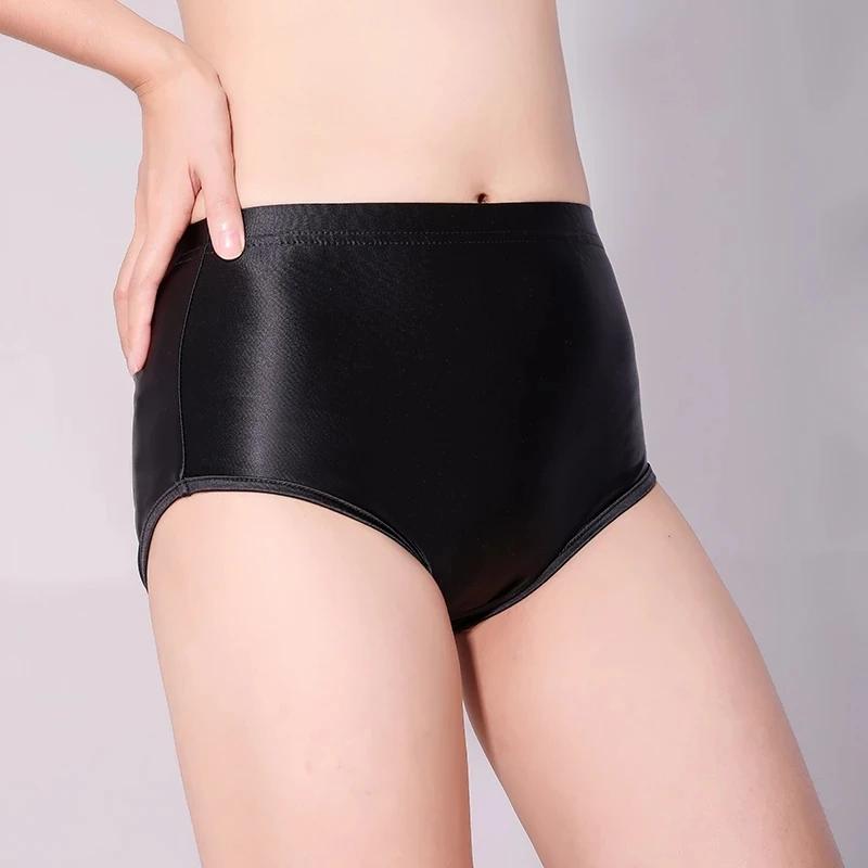 Short satin soyeux brillant femme pantalon sexy bikini taille haute collant