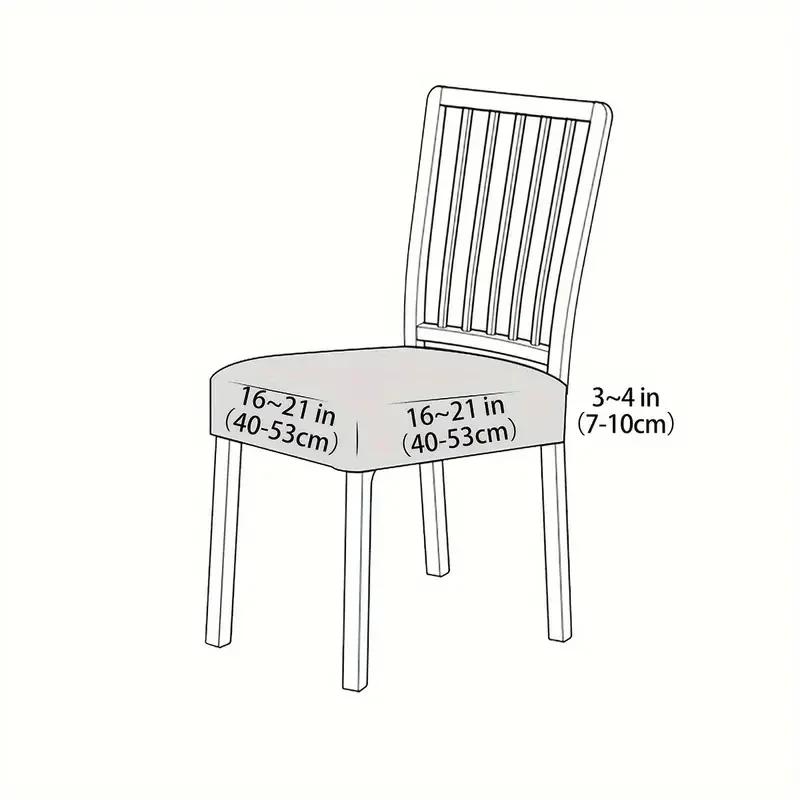 Housse de siège de chaise de salle à manger extensible, en Jacquard, couleur unie, amovible, Anti-po
