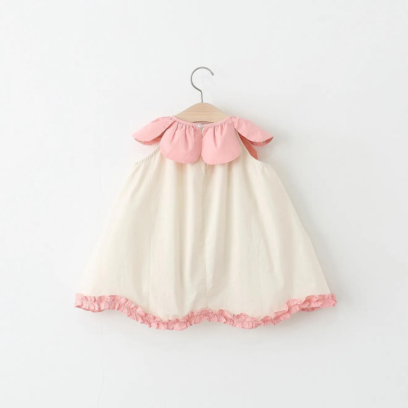 Ensemble de vêtements d'été pour filles, 2 pièces, coréen, mignon, col de poupée à fleurs, sans manc