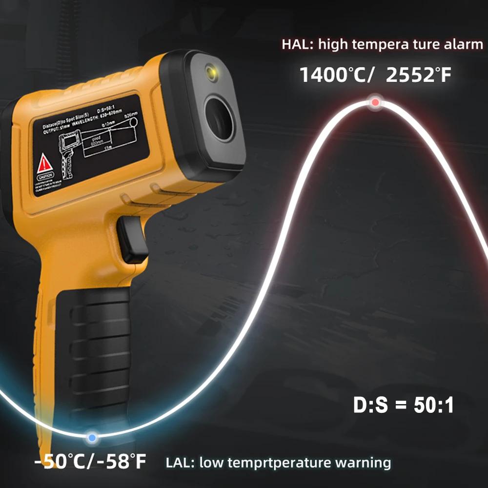 BSIDE -50 ~ 1400C thermomètre infrarouge professionnel 50:1 numérique IR-LCD compteur de température
