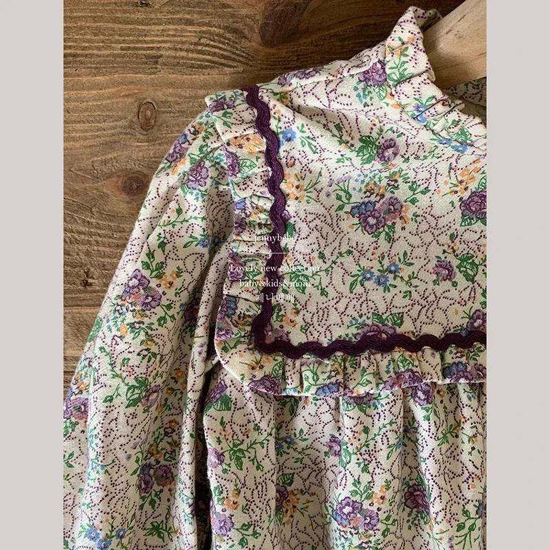 Combinaisons pour bébé fille, vêtements de printemps, Vintage, élégant, à volants floraux, manches l