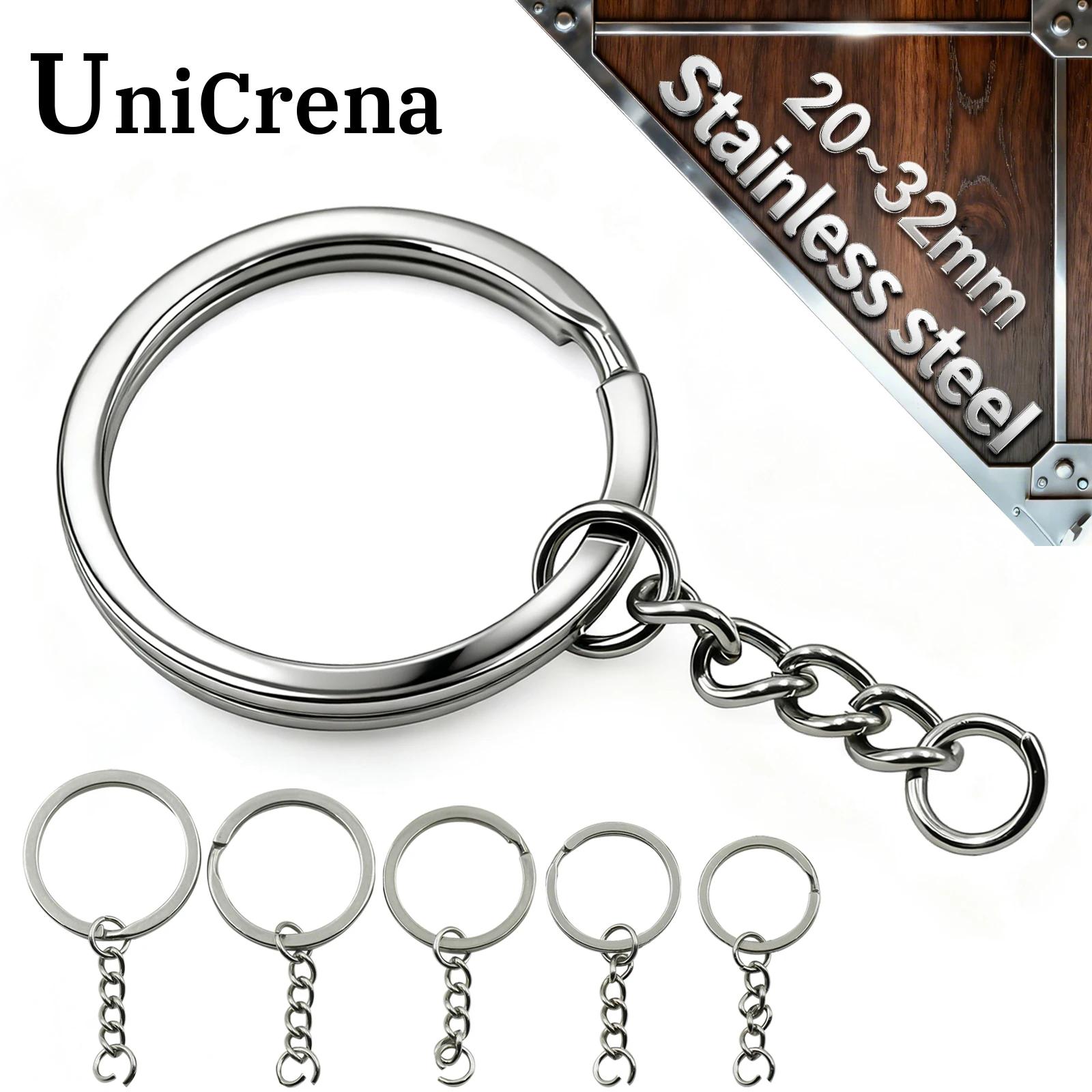Unicrena Anneau à Bascule avec Chaîne Acier Inoxydable - Connecteur pour Porte-Clés, DIY Artisanat,