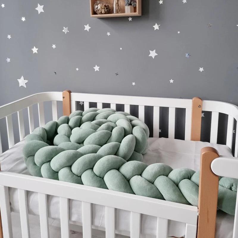 1-4 M bébé lit protecteur infantile berceau oreiller coussin tresse noeud pare-chocs berceau pare-ch