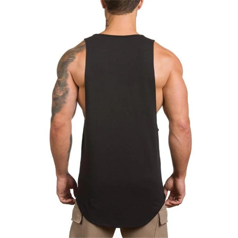 Marque Gym Sport vêtements coton Singlets musculation Stringer débardeurs hommes Fitness chemise Mus