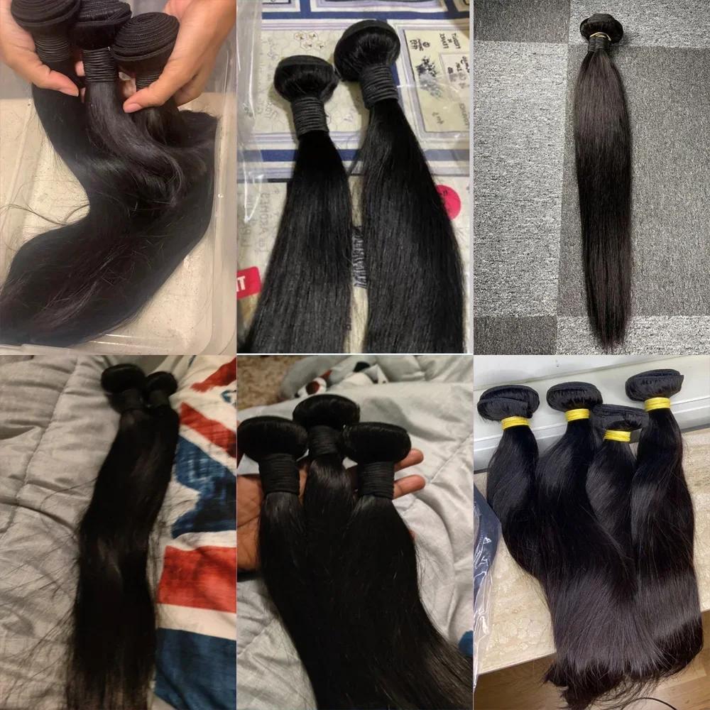 Queenlike 38 40 pouces paquets de cheveux humains droits 12A cheveux bruts brésiliens 1/3/4 paquets