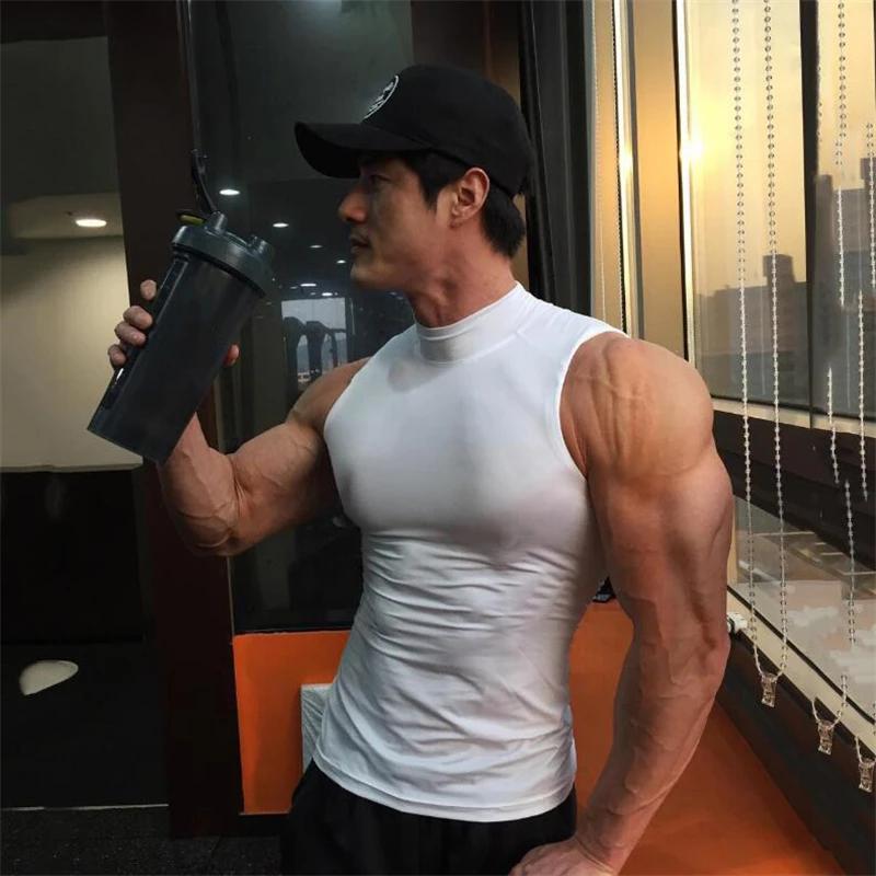 Débardeur de Compression Sans Manches pour Hommes, Vêtement de Sport Moulant pour Musculation et Fit