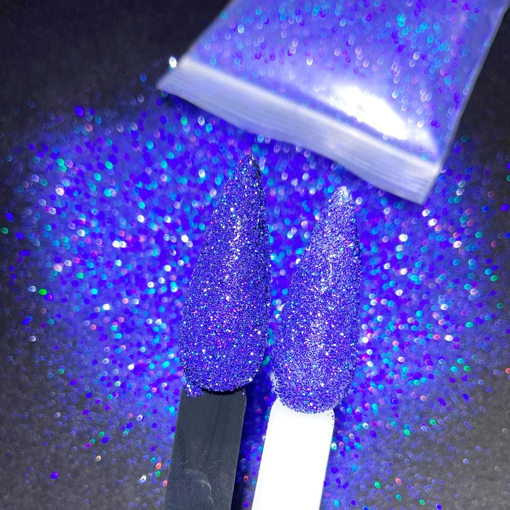 50g argent holographique paillettes poudre 0.2mm Laser argent/or Chrome poudre en vrac UV Gel vernis