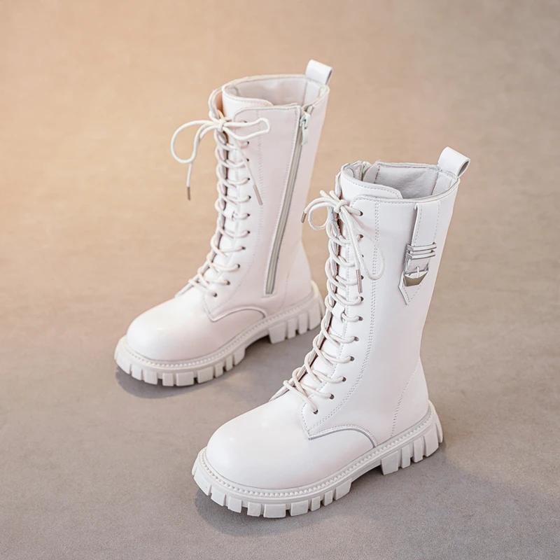 Bottes élégantes à fermeture éclair pour bébé fille, bottes décontractées à la mode, bout rond, seme