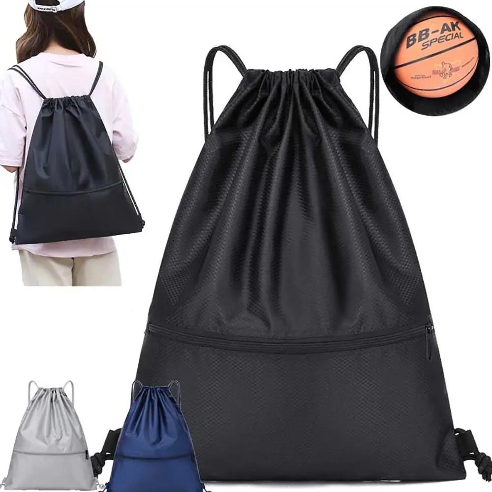 Sac à dos Oxford étanche pliable unisexe, sac à fermeture éclair, poche Wstring, rangement pour casq