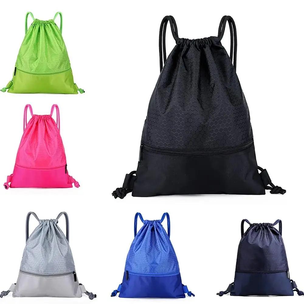 Sac à dos Oxford étanche pliable unisexe, sac à fermeture éclair, poche Wstring, rangement pour casq