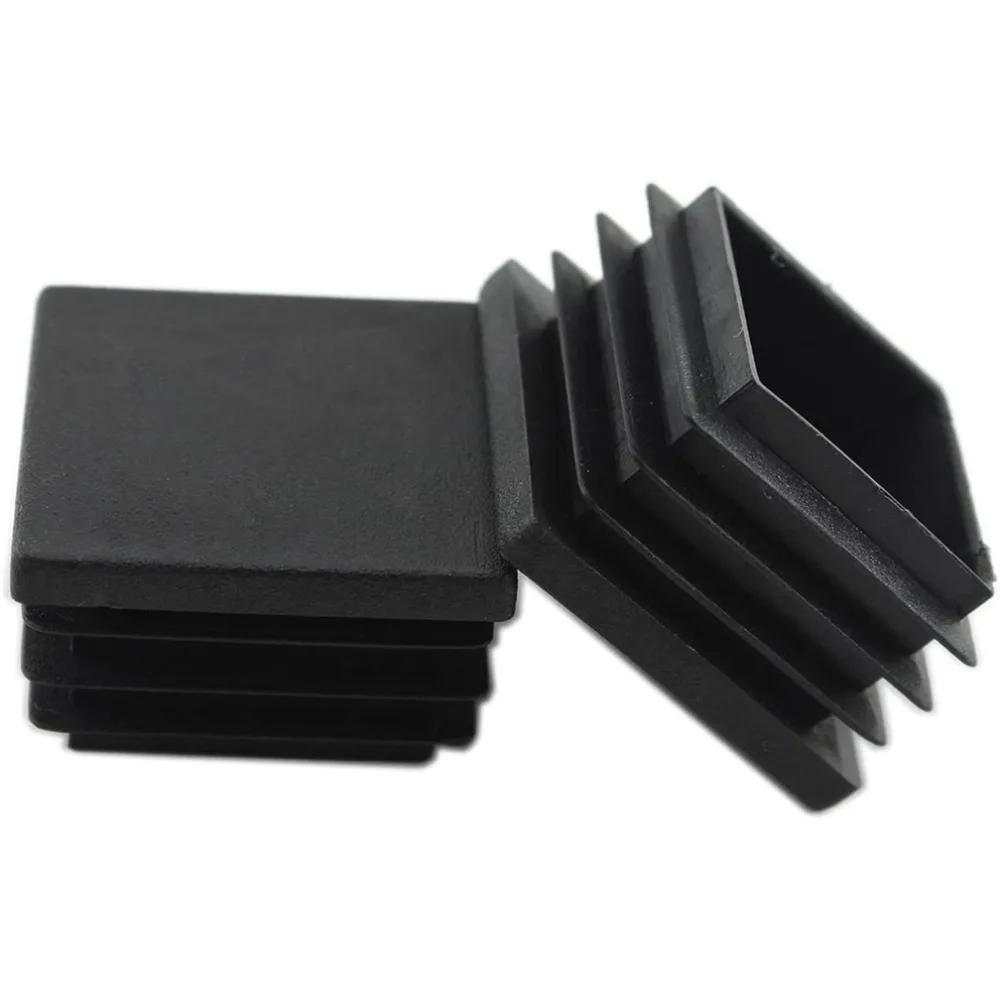 Bouchon d'extrémité de tube carré de 50MM, bouchon en plastique, bouchon noir, tables et chaises pou