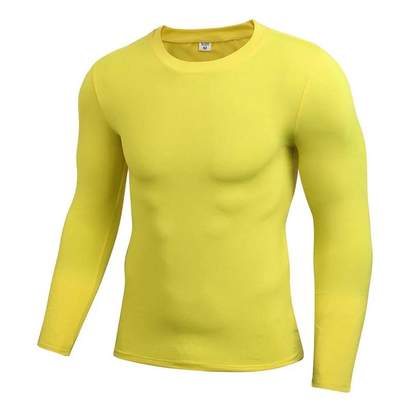 Hommes Compression course T-Shirt Fitness serré à manches longues Sport T-shirt formation Jogging ch