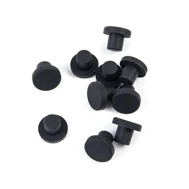 Bouchons de trous en Silicone solide noir, Type T de 2mm à 14mm, bouchons de trous d'étanchéité rési