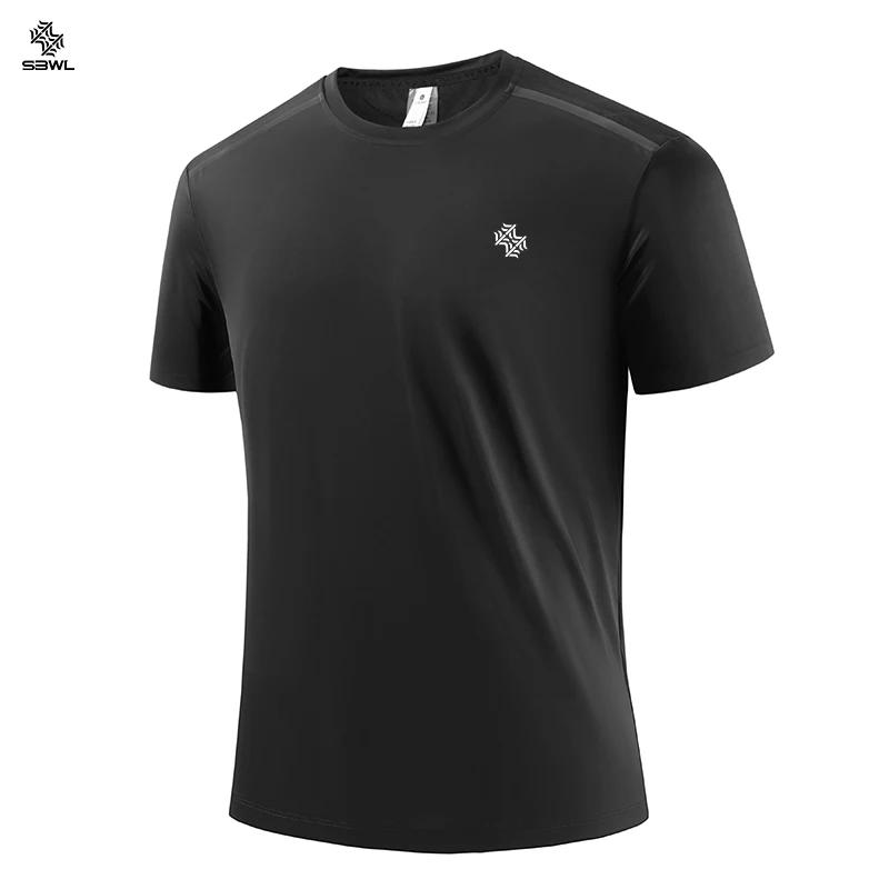 SBWL été hommes respirant fitness séchage rapide T-shirt mode haute qualité loisirs en plein air cou