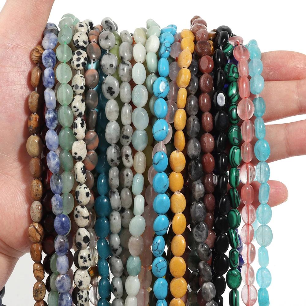 AventAuckland-Perles en Pierre Naturelle, Opale Verte, Agates Plates et promenales, pour Bijoux, Acc