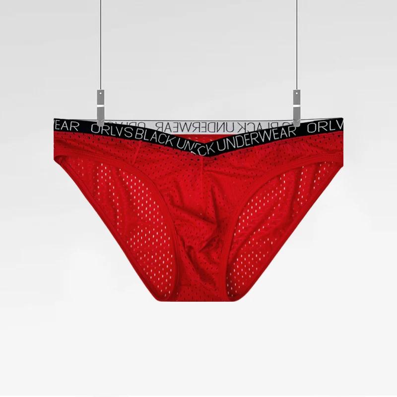 Sous-vêtements sexy en maille pour hommes, slips, poudres genci, culottes Sissy, tongs pour hommes,