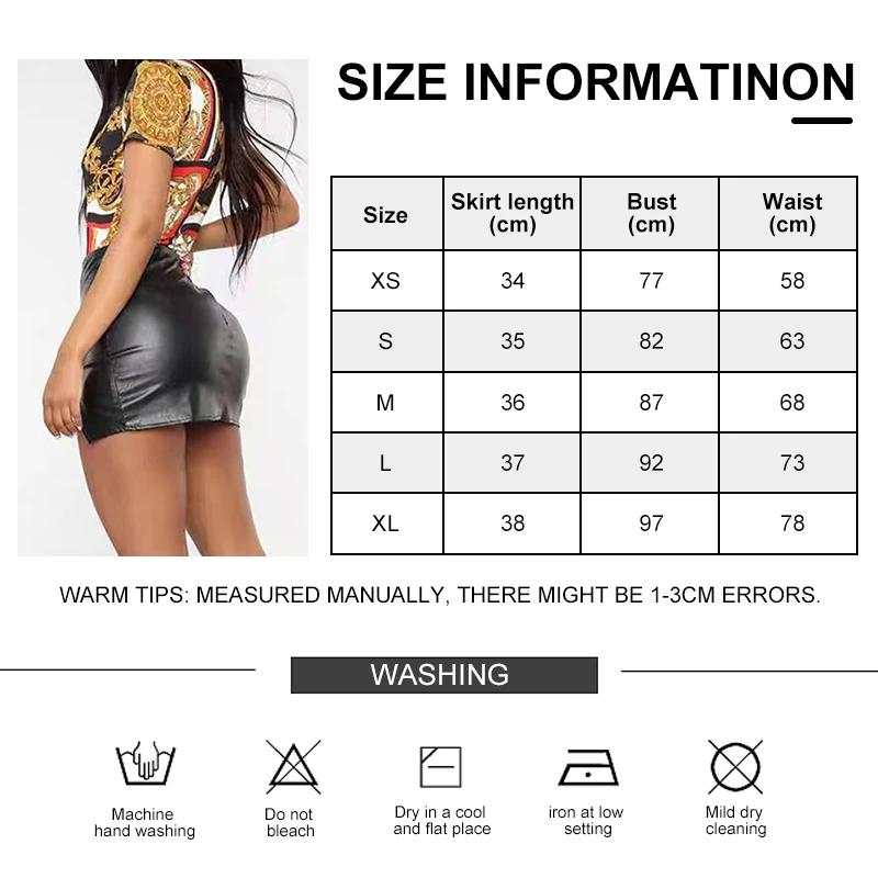 Jupe Sexy en cuir noir pour femmes, taille haute, enveloppée sur les hanches, confortable, fendue, c