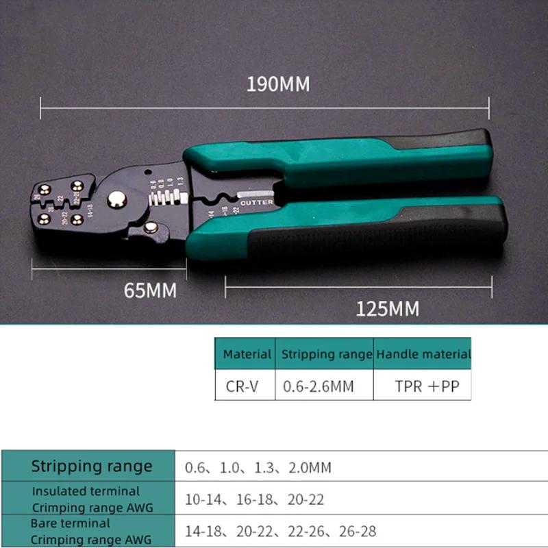 Pince à sertir multifonctionnelle 4 en 1, dénudeur de fil, coupe-fil, pince à bornes, accessoires de