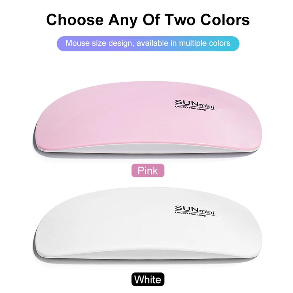 Mini lampe de séchage des ongles portable, 6 LED, lampe UV pour le séchage du vernis, vernis gel ave