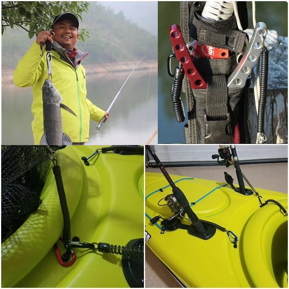Goture 3 pièces lanière de pêche 12 cm/15 cm/18 cm corde de pêche en bateau attache enroulée rétract