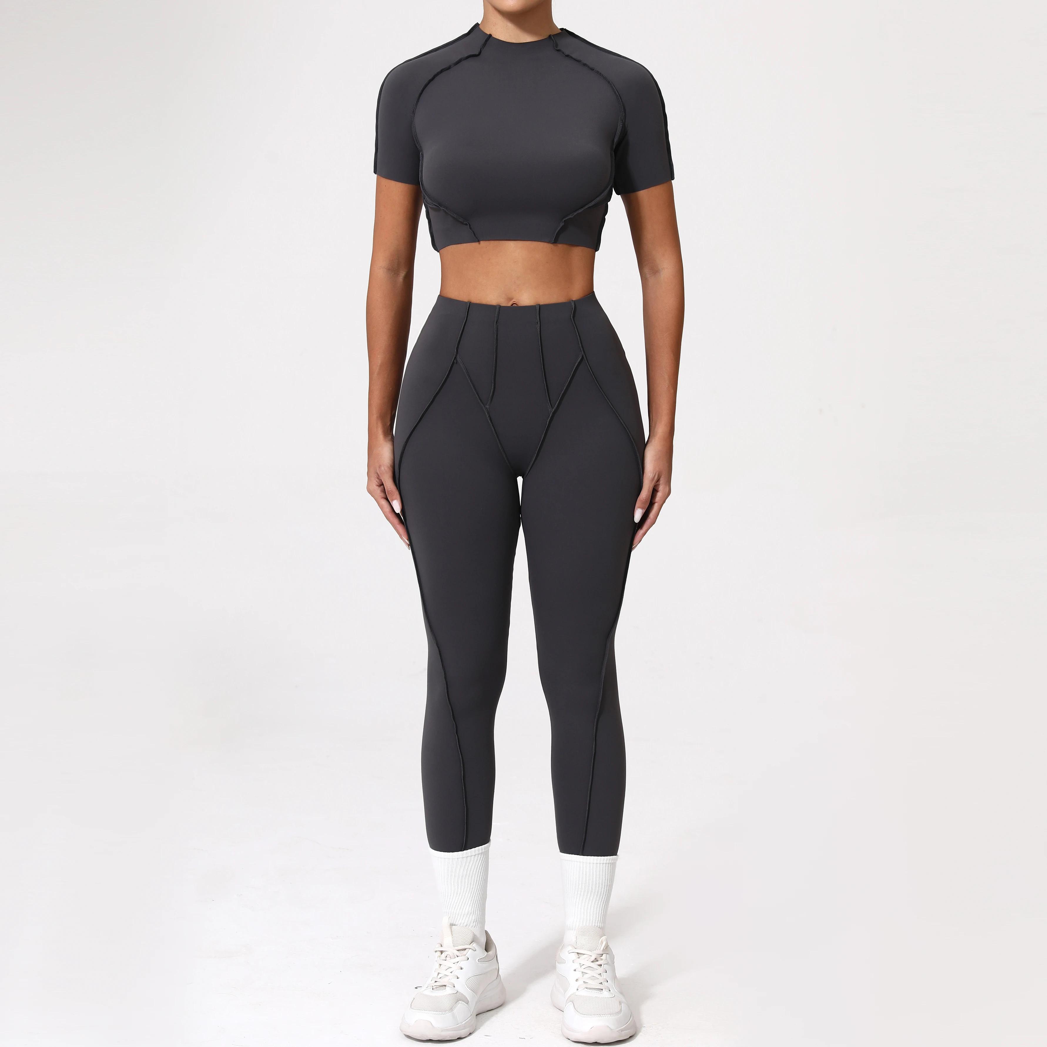 Costume de Yoga 2 pièces pour femmes, ensemble de sport à séchage rapide, survêtement pour course à